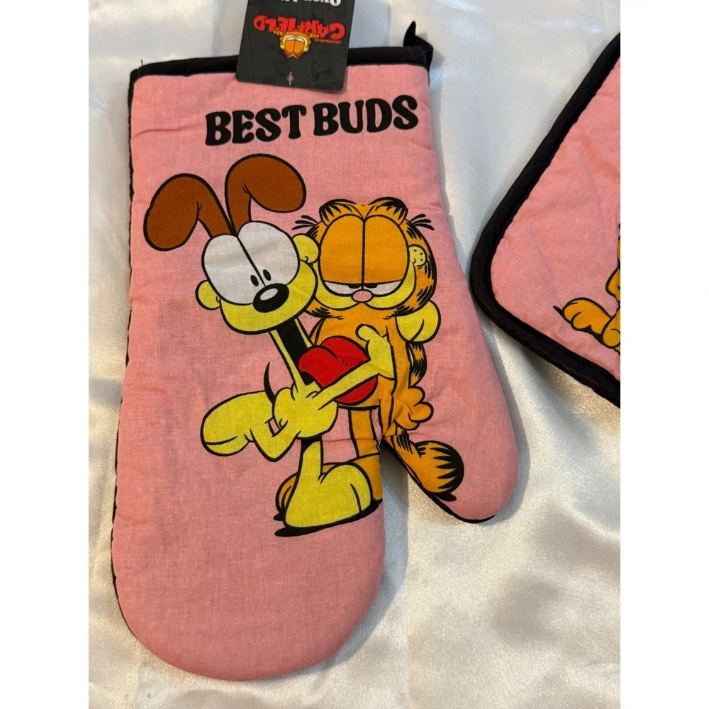 Garfield Odie‎ Best Buds Pink Oven Mitt and Pot Holder Set Nickelodeon New